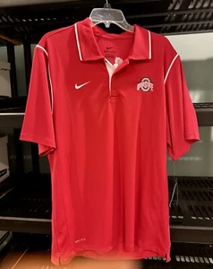NCAA Ohio State Buckeyes Nike Swoosh Dri-Fit Polo Men's Short Sleeve Large New - Picture 1 of 13