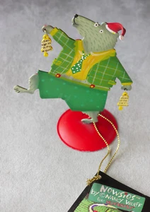 Silvestri Metall Weihnachtskartenetui Nancy Wolff Newsies, tanzender Bär Neu & Etikett - Bild 1 von 5