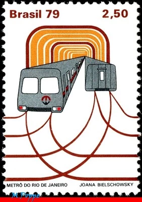 1601 BRASIL 1979 INAUGURACIÓN SISTEMA DE METRO RIO, FERROCARRILES Y TRENES, MI# 1695 MNH Foto 1 de 2