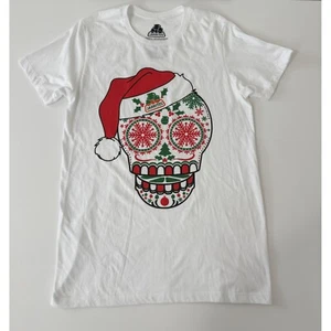Camiseta Jarritos Navidad Calavera de Azúcar Mediana Blanca Fiesta Día de Muertos - Imagen 1 de 8