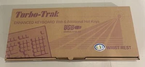 Keyboard 108 Keys USB With Wrist Rest TURBO TRAK 575121 KB-9002UFRA+W - Picture 1 of 2