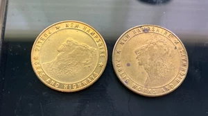 PAIR VINTAGE New Hampshire Public Works And Highway Transit Token - Picture 1 of 2