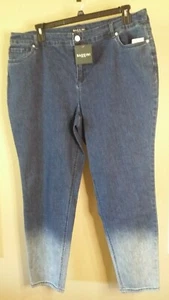 Neu! Damen Plus 18W BACCINI - Two Toned SKINNY ANKLE Two-toned Blue Jeans - Bild 1 von 6