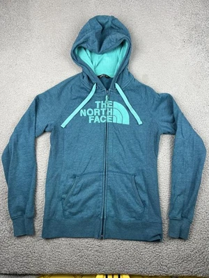 Sudadera con capucha The North Face para mujer mediana azul verdoso media cúpula cremallera completa logotipo NF0A34XG Foto 1 de 4