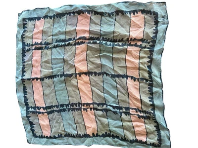 VTG Vera Neumann Blue Pink Abstract Scarf Verasheer Silk Blend Square 18" - Image 1 of 4