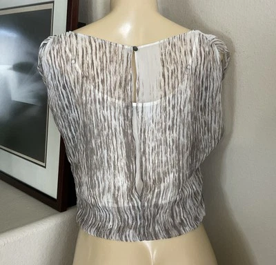 Блузка Alice + Olivia топ многослойная камея шелковая подкладка женская размер XS анималистический принт - Изображение 1 из 4