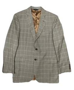 Brooks Brothers 346 Madison Fit Blazer Mens Size 40L Houndstooth Wool Brown Blue - Picture 1 of 12