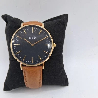 Modelo Cluse La Boheme, color dorado negro/caramelo, correa de cuero genuino caramelo. - Imagen 1 de 4