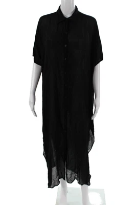 Женское платье-кафтан Raviya черное вискозное с воротником короткий рукав размер S - Изображение 1 из 4