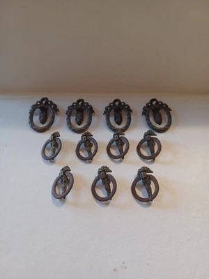 11 Antique Real Brass Cabinet/drawer Pulls/Handles In Original Condition. Lot 7 - Image 1 of 4