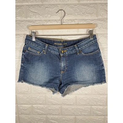 Michael Kors Denim Jean Shorts Frayed Hem Blue Wash Women's Size 4 - Image 1 of 4