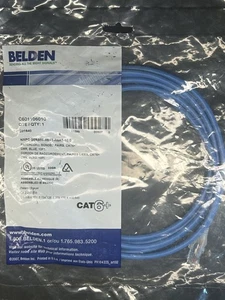 One Belden Cat 6+ CMR Mod Patch Cord, Bonded Pairs, Blue, 10ft, C601106010 - Picture 1 of 3