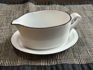 Dansk Christianshavn Black * GRAVY BOAT AND UNDERPLATE * Portugal, Excellent - Picture 1 of 9