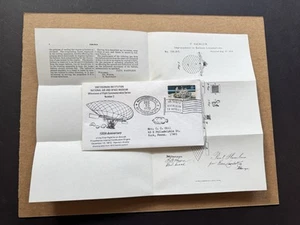 US 1972 Flight Millstone Event Cover #02 + 1st-1872-Haenlein Airship +Info Page - Picture 1 of 1