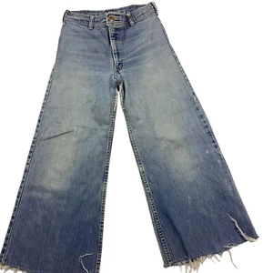 Vintage 70s HASH Light Wash Bell Bottoms. Made In The USA. Measures 27x25. - Picture 1 of 7
