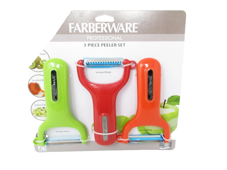Farberware Pelador Set 3 piezas Multicolor Vegetal Juliana Hojas Rectas Serradas Foto 1 de 3