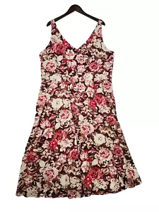 Maxi Vestido Chaps Para Mujer Talla 2XL Sin Mangas Floral Rosa Burnout Imperio Cuello en V - Imagen 1 de 14
