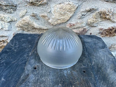 Globe Ancien en Verre Taillé pour Luminaire Lustre lampe  XIXème - Photo 1/4