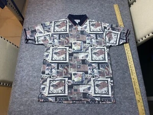 Boca Classics Polo Shirt Mens Large USA American Flag AOP Patriotic All Over - Picture 1 of 6