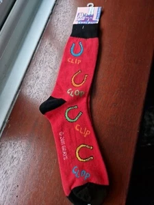 CLIP CLOP calcetines caballos talla adulto 12-8 calcetines rojos caballos animales ecuestres unisex - Imagen 1 de 5