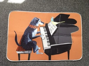 Dog Feeding Mat Water Bowl Food Placemat With Piano And Budgies Very Unusual - Picture 1 of 12