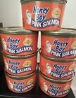 LOT OF 7 HONEY BOY WILD PINK ALASKA SALMON  7.5 OZ CANS EXP. 6/2026