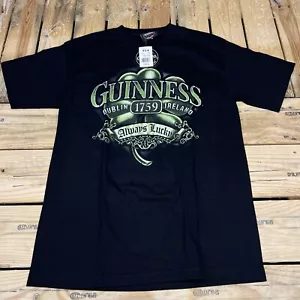Maglietta Vintage Y2K Nuova Vecchia Stock Guinness Always Lucky Nera Grafica Taglia M - Foto 1 di 6