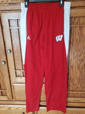 Men's Wisconsin Badgers Adidas Climawarm Red Track Pants  Sz. M - Image 1 of 4