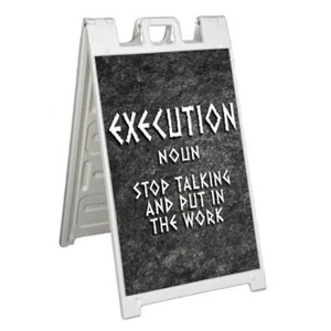 EXECUTION DEFINITION Signicade 24x36 Aframe Sidewalk Sign Banner Decal INSPIRE - Picture 1 of 9