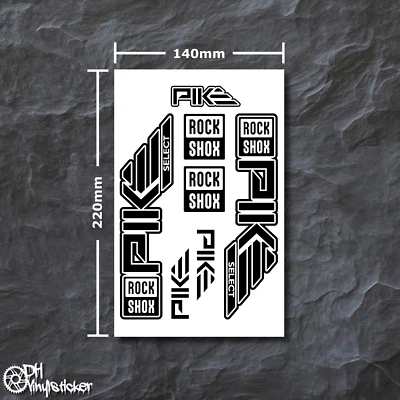 Rockshox Pike Sticker Schwarz | Aufkleber Set Fahrrad BMX MTB eBike Fork Gabel