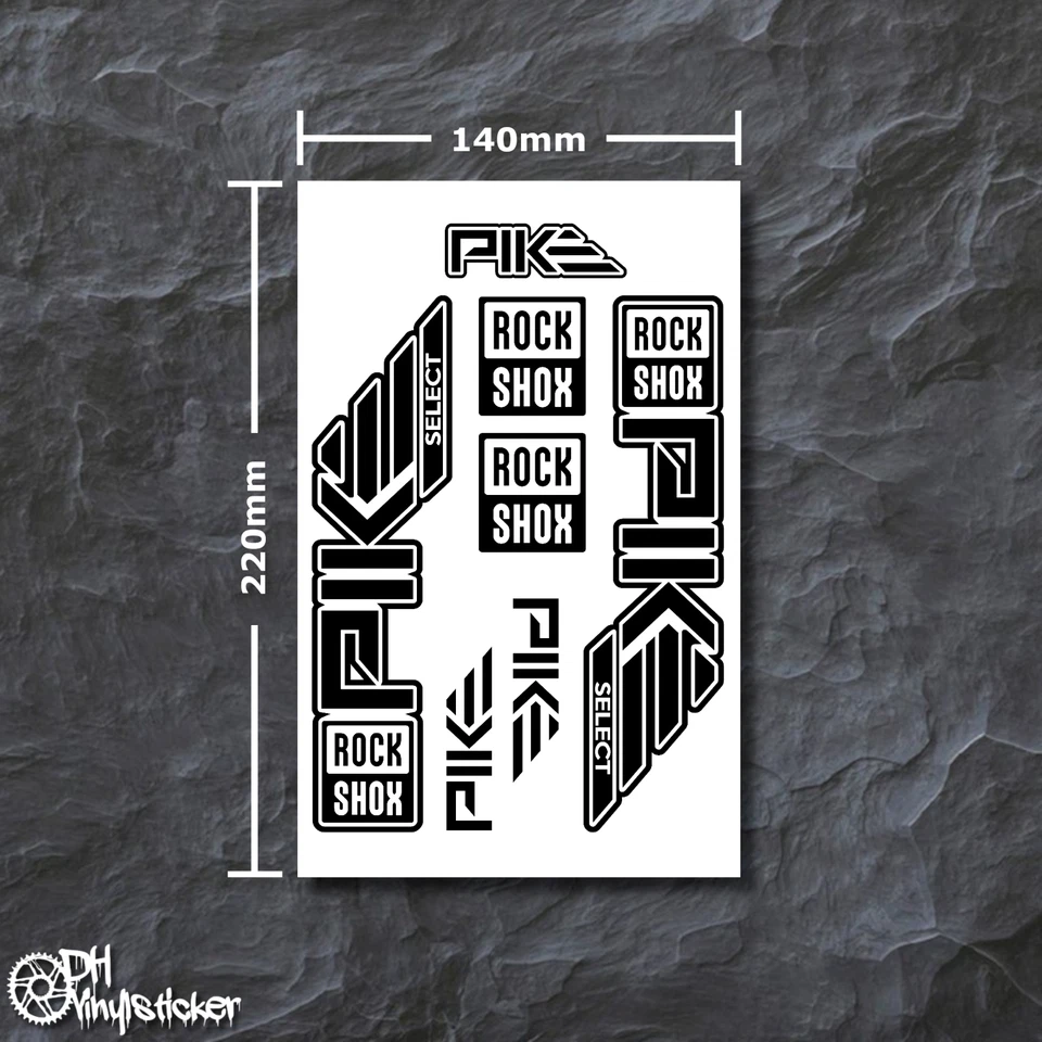 Rockshox Pike Sticker Schwarz | Aufkleber Set Fahrrad BMX MTB eBike Fork Gabel