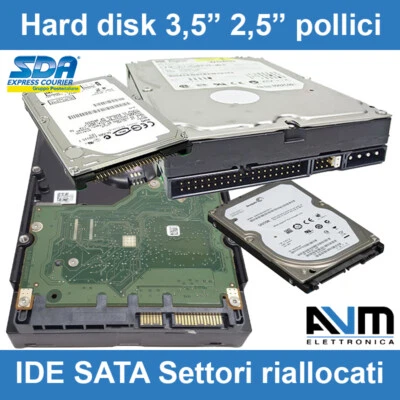 Hard disk 3,5" 2,5" IDE EIDE PATA SATA settori riallocati chkdsk scandisk OK HDD - Immagine 1 di 2