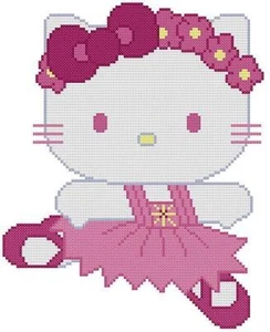 CROSS STITCH+ CRAFT PATTERN Hello Kitty Ballerina Ballet Dance Pointe Shoes Tutu - Picture 1 of 14