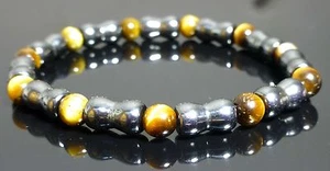 BRACCIALE OCCHI DI TIGRE TIGRE DA DONNA SUPER FORTE CON EMATITE MAGNETICA - DOLORE DA ARTRITE - Foto 1 di 2