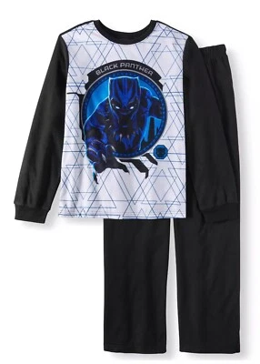 Marvel Black Panther Boys 2 Piece Flannel Sleepwear Pajama Set Size 8 Marvel New - Image 1 of 4