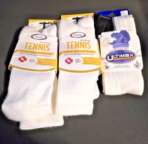3 PAIRS - THORLO TENNIS  & WIGWAM ULTIMAX ULTRA LITE SKI - SPORT SOCKS -  LARGE - Picture 1 of 6