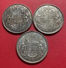 1946,1949,1956, Canadian Half dollars - Low Mintage Years- Set Of 3 Coins