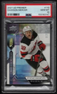 DAWSON MERCER 2021-22 Upper Deck Premier ROOKIE #102/399 PSA 10 New Jersey UD RC - Picture 1 of 2