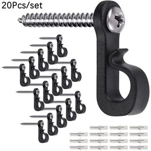 20Pcs Q Hanger Hooks With Safety Buckle Windproof Ceiling Screw Metal Hooks