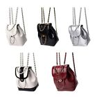 Student Leather Rucksack Oil Wax Chains Backpack Autumn Winter Shoulder Bag