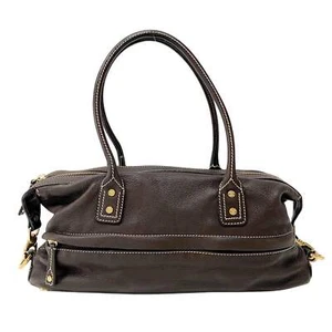 CELINE Vintage Brown Leather Top Handle Bag - Picture 1 of 20