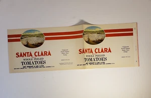 Vintage Original Santa Clara Brand Whole Peeled Tomatoes Label 1950s  Unused - Picture 1 of 3