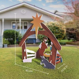 Outdoor Christmas Nativity Scene Set Weatherproof for Christmas Outdoor Decor - Picture 1 of 8