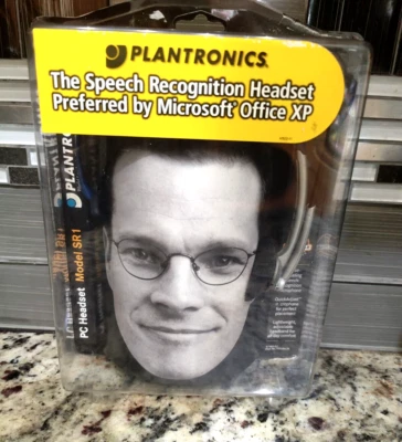 Plantronics Model SR1 Speach Recognition Microphone PC Headset Blue. OPEN BOX - Image 1 of 4