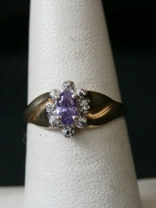 Impresionante anillo solitario de amatista de oro amarillo de 10k. Talla 6,5 Hacer oferta #1869 - Imagen 1 de 6