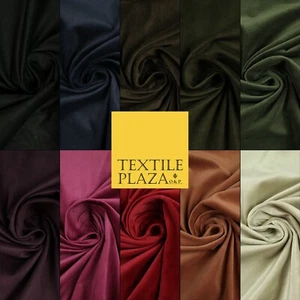 12 COLOURS -100% COTTON VELVET Stretch Plain Fabric Material Dress Craft 58" - Picture 1 of 23