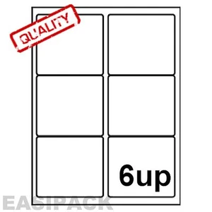 50 Hojas Dirección Láser Inyección de Tinta ETIQUETAS 6 UP 99 x 93 mm - Imagen 1 de 1