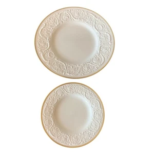 Vintage Wedgwood Patrizier Athener Goldrand Porzellan geprägt 2 Teller - Bild 1 von 12