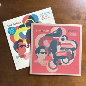 SHE & HIM Melt Away: A Tribute to Brian Wilson ORANGE vinyl SEALED screenprinted - Picture 1 of 6