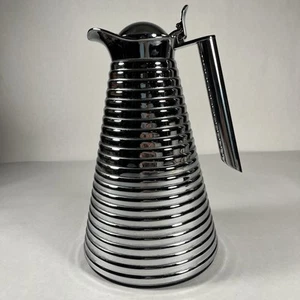 Vintage Chrome Tapered Carafe Glass Lined Alfi Germany MCM - Picture 1 of 10